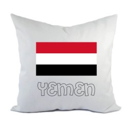 Cuscino divano letto bianco Yemen con bandiera federa  40x40 cm in poliestere