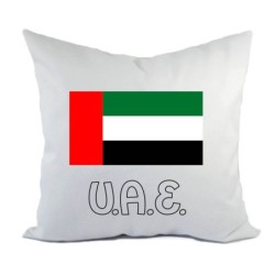 Cuscino divano letto bianco Emirati Arabi con bandiera federa  40x40 cm in poliestere