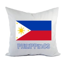 Cuscino divano letto bianco Filippine con bandiera federa  40x40 cm in poliestere