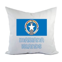 Cuscino divano letto bianco Isole Mariane con bandiera federa  40x40 cm in poliestere