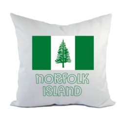 Cuscino divano letto bianco Isole Norfolk con bandiera federa  40x40 cm in poliestere