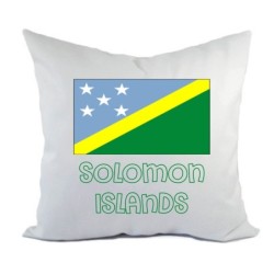 Cuscino divano letto bianco Isole Solomon con bandiera federa  40x40 cm in poliestere