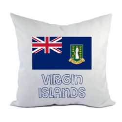 Cuscino divano letto bianco Isole Vergini con bandiera federa  40x40 cm in poliestere
