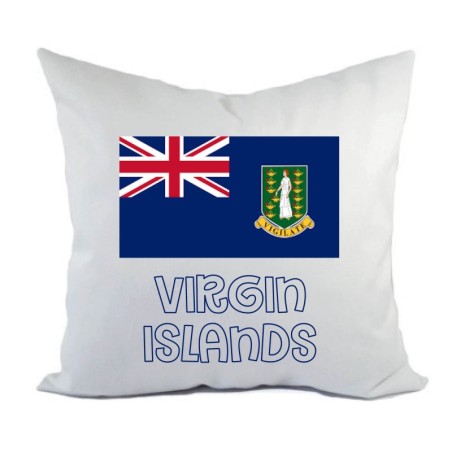 Cuscino divano letto bianco Isole Vergini con bandiera federa  40x40 cm in poliestere
