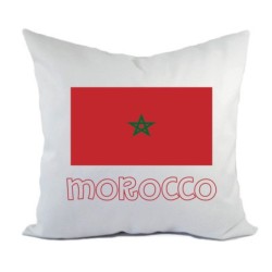 Cuscino divano letto bianco Marocco con bandiera10 federa  40x40 cm in poliestere