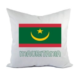 Cuscino divano letto bianco Mauritania con bandiera federa  40x40 cm in poliestere