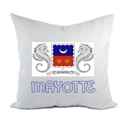 Cuscino divano letto bianco Mayotte con bandiera federa  40x40 cm in poliestere