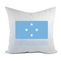 Cuscino divano letto bianco Micronesia con bandiera federa  40x40 cm in poliestere