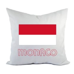 Cuscino divano letto bianco Monaco con bandiera federa  40x40 cm in poliestere