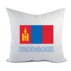 Cuscino divano letto bianco Mongolia con bandiera federa  40x40 cm in poliestere