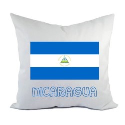 Cuscino divano letto bianco Nicaragua con bandiera federa  40x40 cm in poliestere