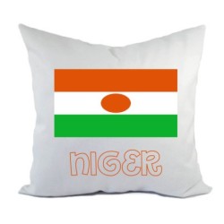 Cuscino divano letto bianco Niger con bandiera federa  40x40 cm in poliestere