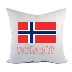 Cuscino divano letto bianco Norvegia con bandiera federa  40x40 cm in poliestere