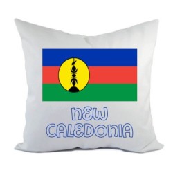Cuscino divano letto bianco Nuova Caledonia con bandiera federa  40x40 cm in poliestere