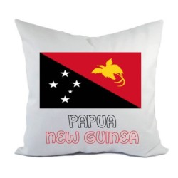 Cuscino divano letto bianco Papua Nuova Guinea con bandiera federa  40x40 cm in poliestere