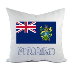 Cuscino divano letto bianco Pitcairn con bandiera federa  40x40 cm in poliestere