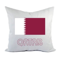 Cuscino divano letto bianco Qatar con bandiera federa  40x40 cm in poliestere