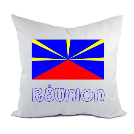 Cuscino divano letto bianco Reunion con bandiera federa  40x40 cm in poliestere