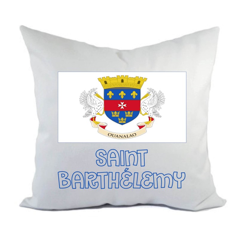 Cuscino divano letto bianco Saint Barthelemy con bandiera federa  40x40 cm in poliestere