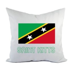 Cuscino divano letto bianco Saint Kitts con bandiera federa  40x40 cm in poliestere