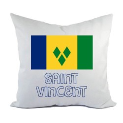 Cuscino divano letto bianco Saint Vincent con bandiera federa  40x40 cm in poliestere