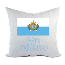 Cuscino divano letto bianco San Marino con bandiera federa  40x40 cm in poliestere