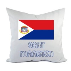 Cuscino divano letto bianco Sant Maarten con bandiera federa  40x40 cm in poliestere
