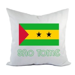Cuscino divano letto bianco Sao Tome con bandiera federa  40x40 cm in poliestere