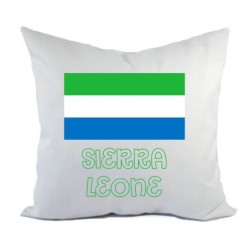 Cuscino divano letto bianco Sierra Leone con bandiera federa  40x40 cm in poliestere