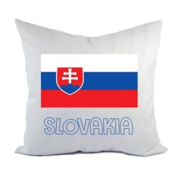 Cuscino divano letto bianco Slovacchia con bandiera federa  40x40 cm in poliestere