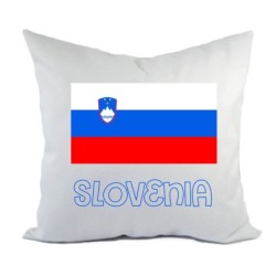 Cuscino divano letto bianco Slovenia con bandiera federa  40x40 cm in poliestere