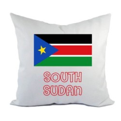 Cuscino divano letto bianco South Sudan con bandiera federa  40x40 cm in poliestere