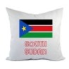 Cuscino divano letto bianco South Sudan con bandiera federa  40x40 cm in poliestere