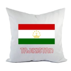 Cuscino divano letto bianco Tajikistan con bandiera federa  40x40 cm in poliestere