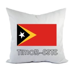 Cuscino divano letto bianco Timor Este con bandiera federa  40x40 cm in poliestere