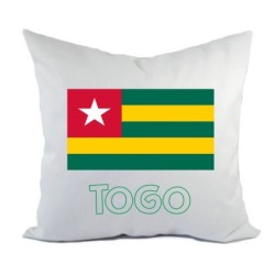 Cuscino divano letto bianco Togo con bandiera federa  40x40 cm in poliestere