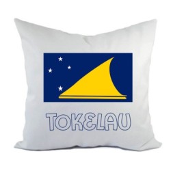 Cuscino divano letto bianco Tokelau con bandiera federa  40x40 cm in poliestere