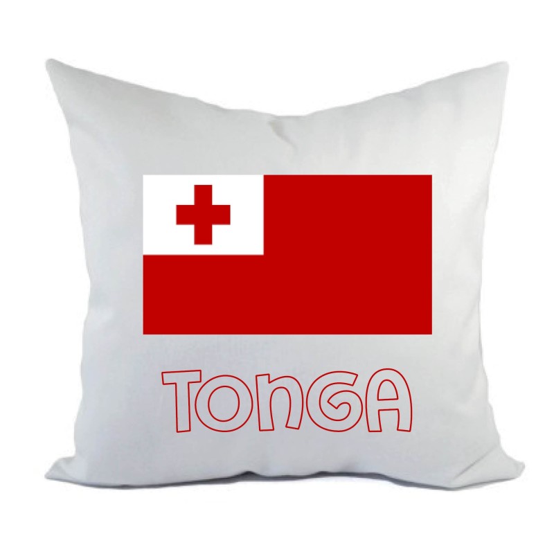 Cuscino divano letto bianco Tonga con bandiera federa  40x40 cm in poliestere