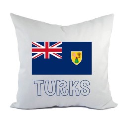 Cuscino divano letto bianco Turks con bandiera federa  40x40 cm in poliestere