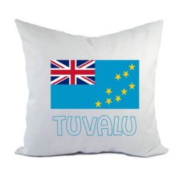 Cuscino divano letto bianco Tuvalu con bandiera federa  40x40 cm in poliestere