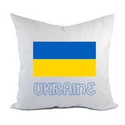 Cuscino divano letto bianco Ucraina con bandiera federa  40x40 cm in poliestere