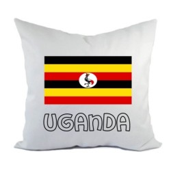 Cuscino divano letto bianco Uganda con bandiera federa  40x40 cm in poliestere
