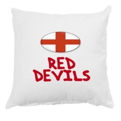 Cuscino Red Devils Ultras UK con federa 40x40 letto divano 78 federa  in poliestere