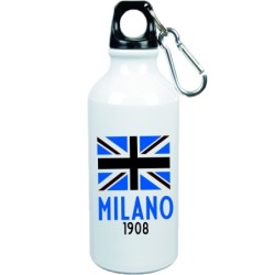Boraccia bottiglia Milano neroazzurra 1908 con bandiera da 500 ml con moschettone
