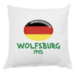 Cuscino Wolfsburg città anno 1945 Germania con federa 40x40 letto divano 17   poliestere