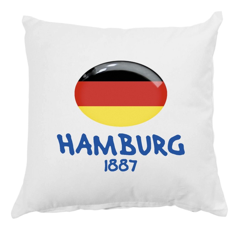 Cuscino Hamburg anno 1887 città Germania con federa 40x40 letto divano 10   poliestere