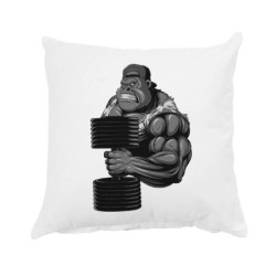 Cuscino gorilla con muscoli 40x40 cm imbottito n.30 con federa 40x40 letto divano 5 poliestere