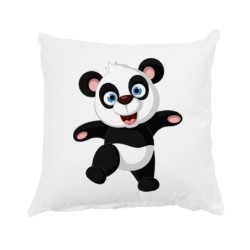 Cuscino   panda felice 40x40 cm imbottito n. 115 con federa 40x40 letto  5   poliestere