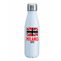 Boraccia bottiglia Milano 1899 tappo piatto con bandiera serie A Sport tempo libero, picnic, scuola, bambino - da 500 ml