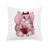Cuscino elefante rosa con cuore 40x40 cm imbottito n.243 con federa 40x40 letto 5 poliestere